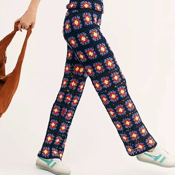 Scotch & Soda Pants - Anthropologie Scotch & Soda Wide Leg Crochet Granny Square Pants Women XS